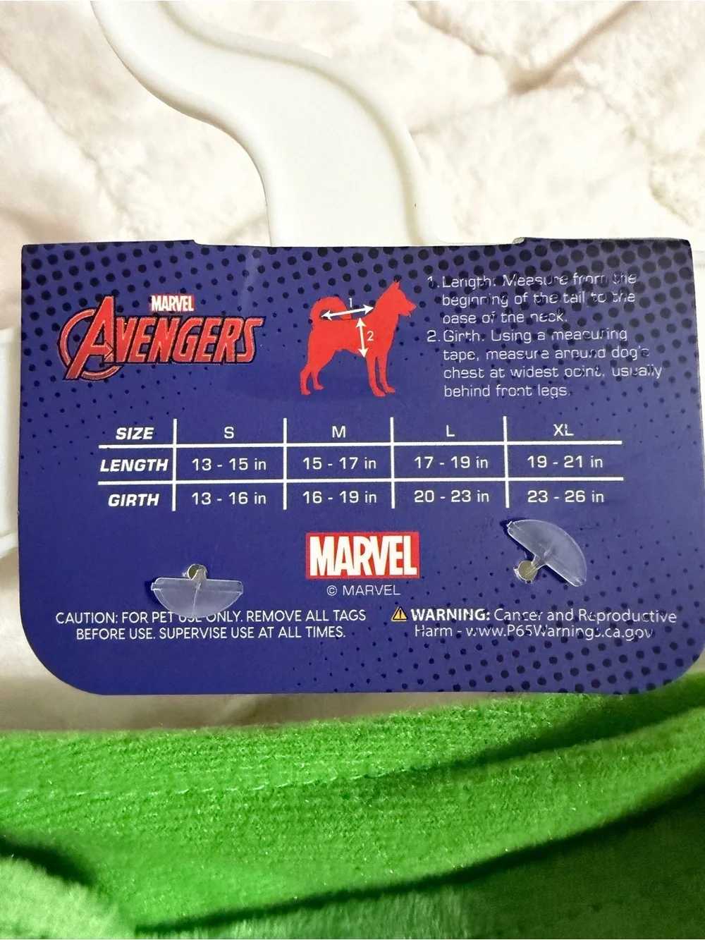 Marvel Avengers Green Hulk Dog Costume - Extra Large